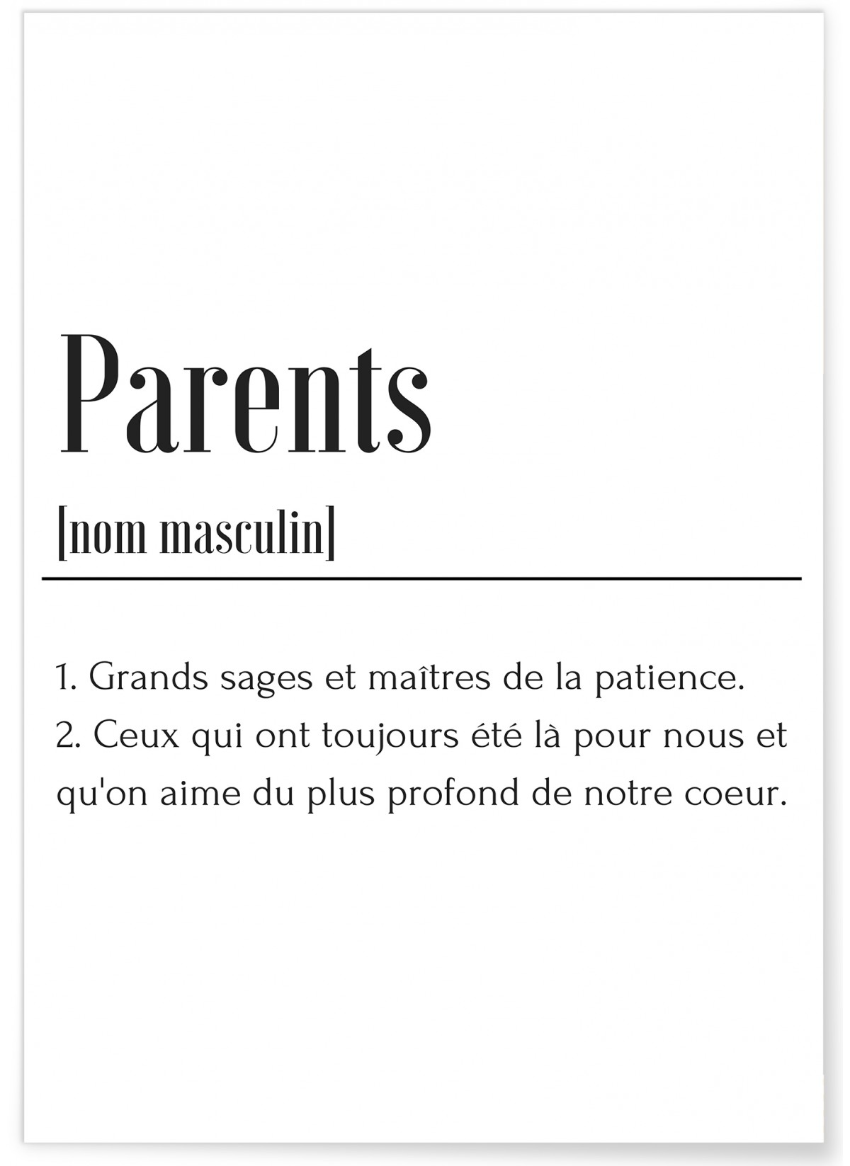 Affiche Définition Parents
