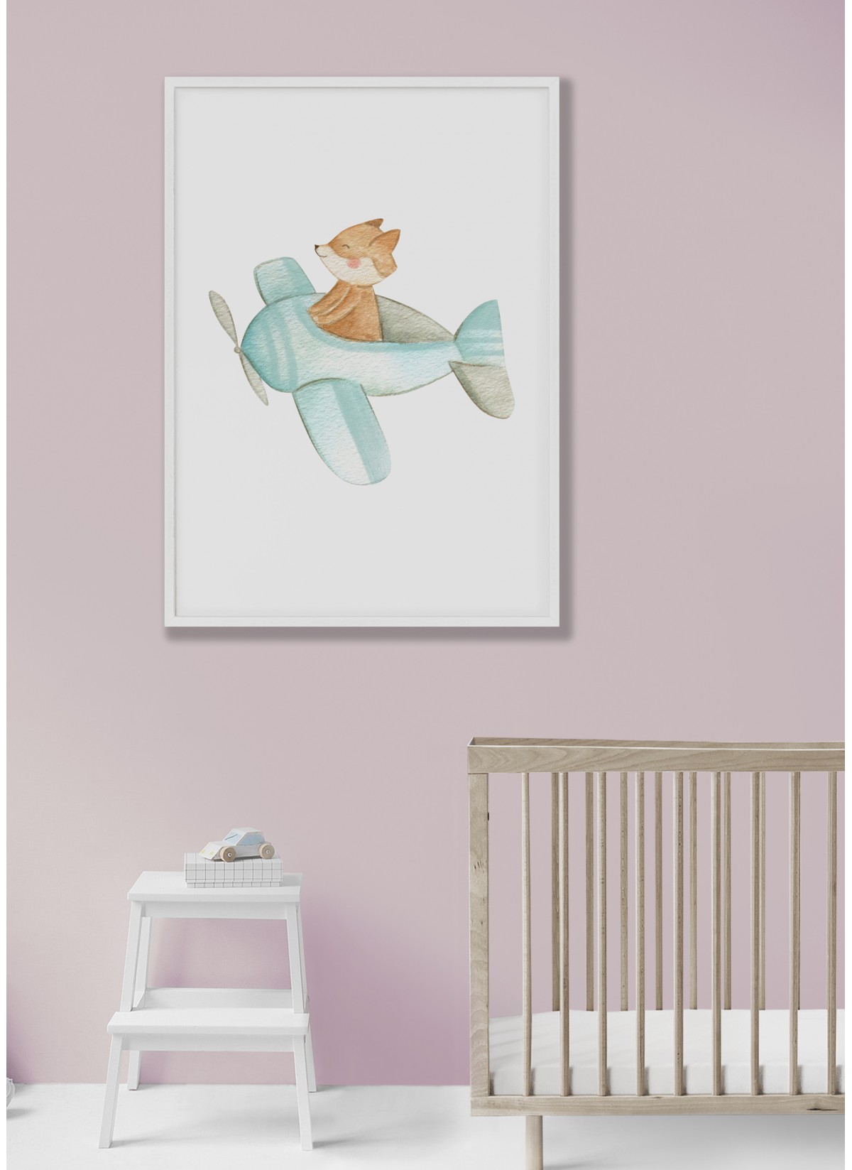Affiche Enfant Renard Avion