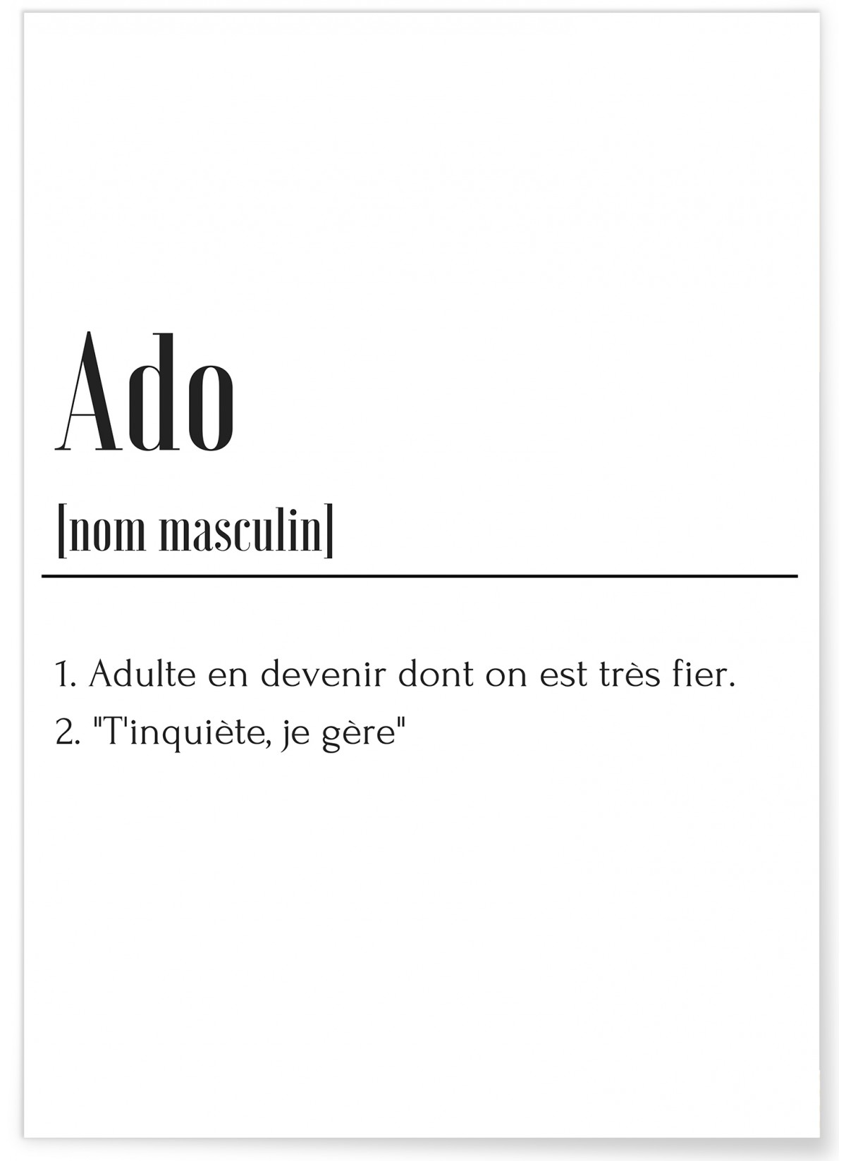 Affiche Définition Ado