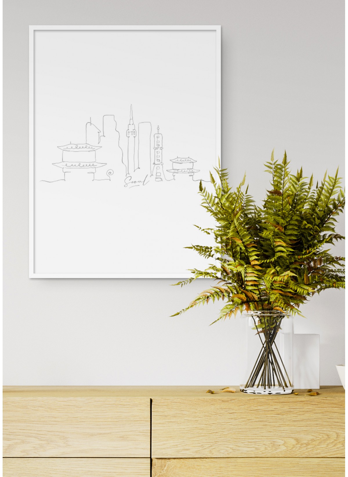 Affiche Line Art Séoul