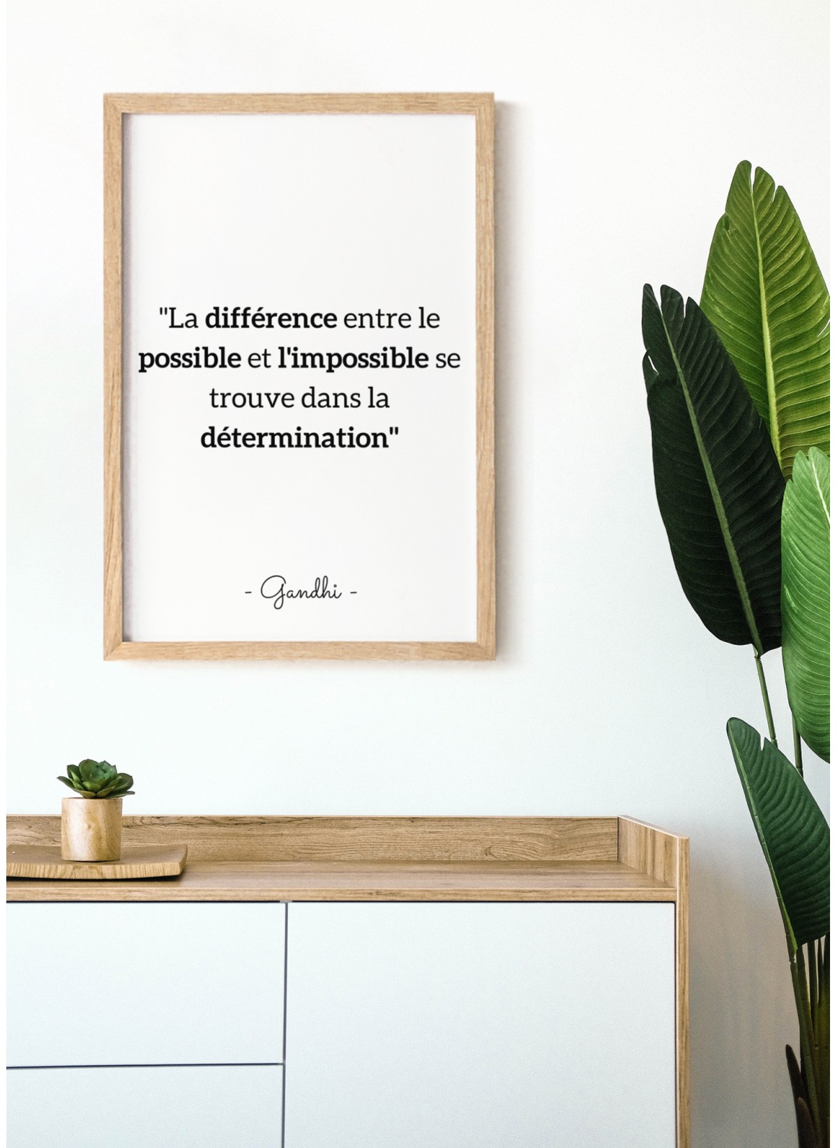 Affiche Gandhi "La différence entre le possible et l'impossible..."