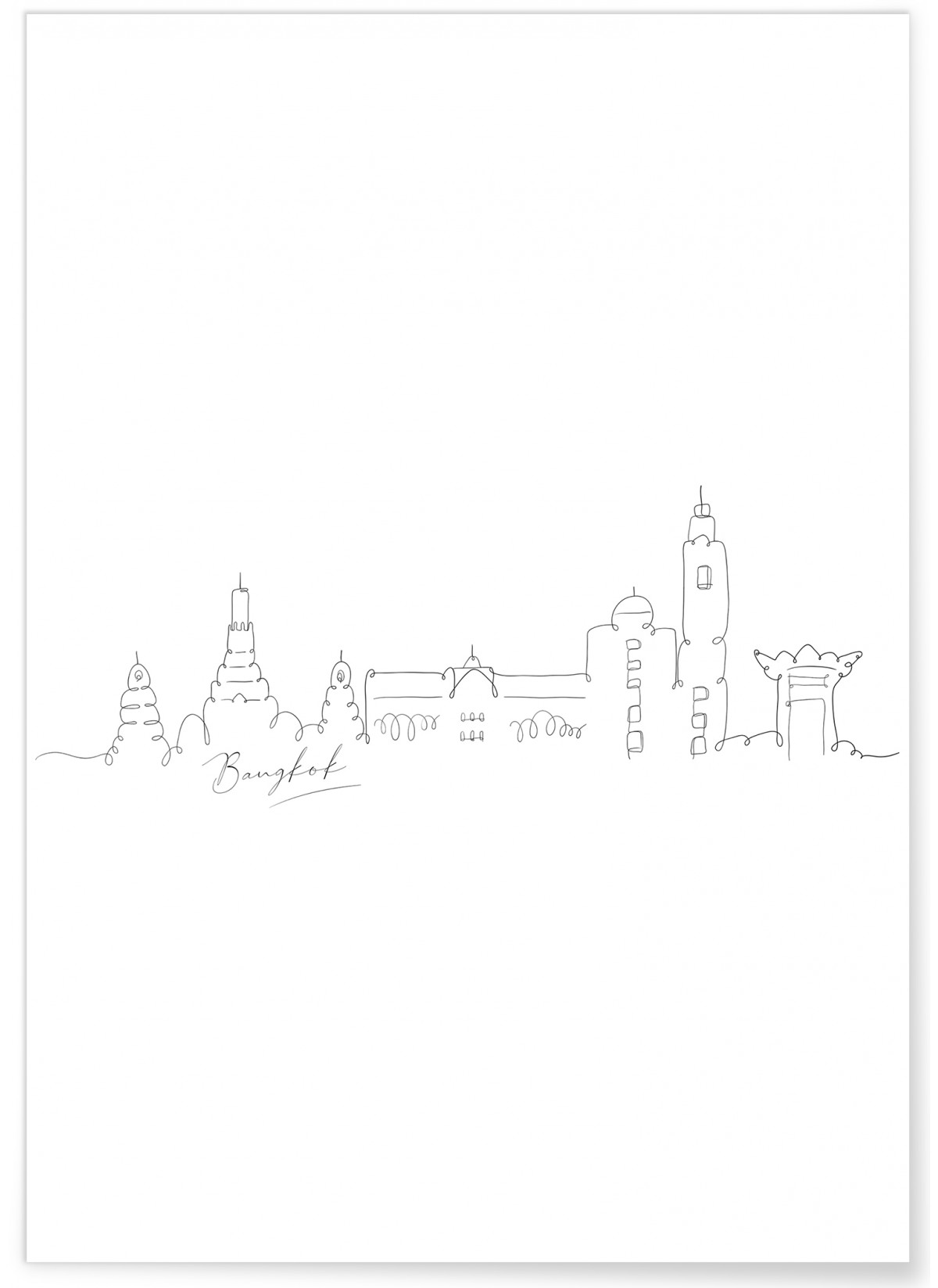 Affiche Line Art Bangkok