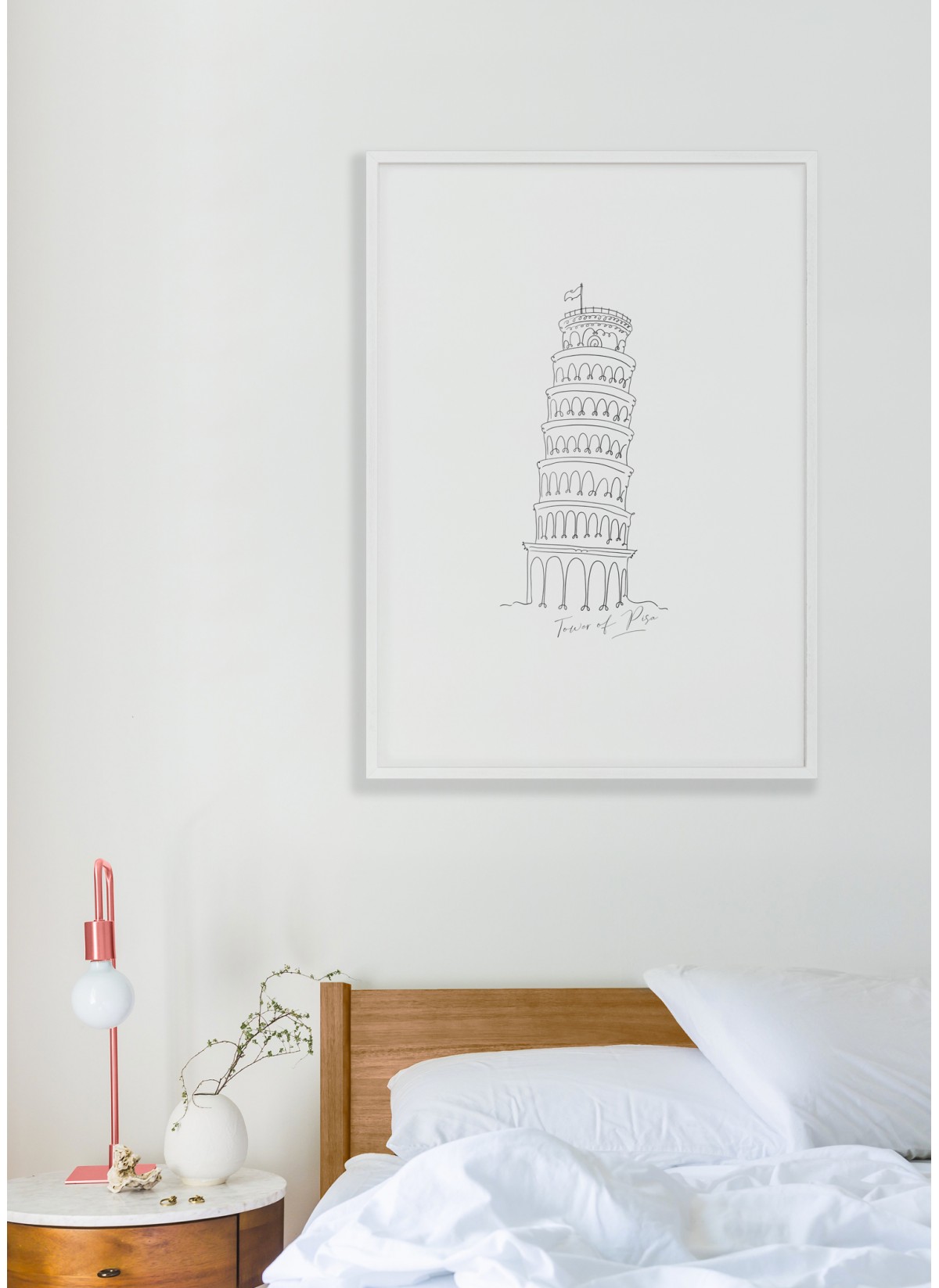 Affiche Line Art Tour de Pise