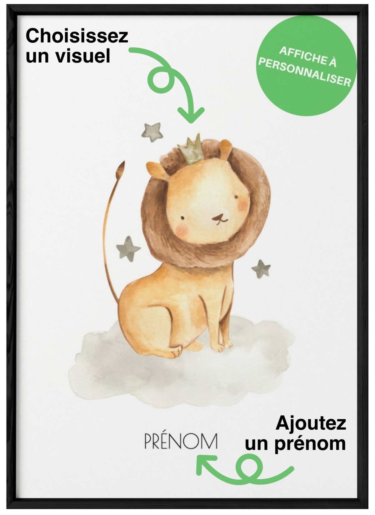 Affiche chambre d'enfant "prénom" personnalisable | L’Afficherie