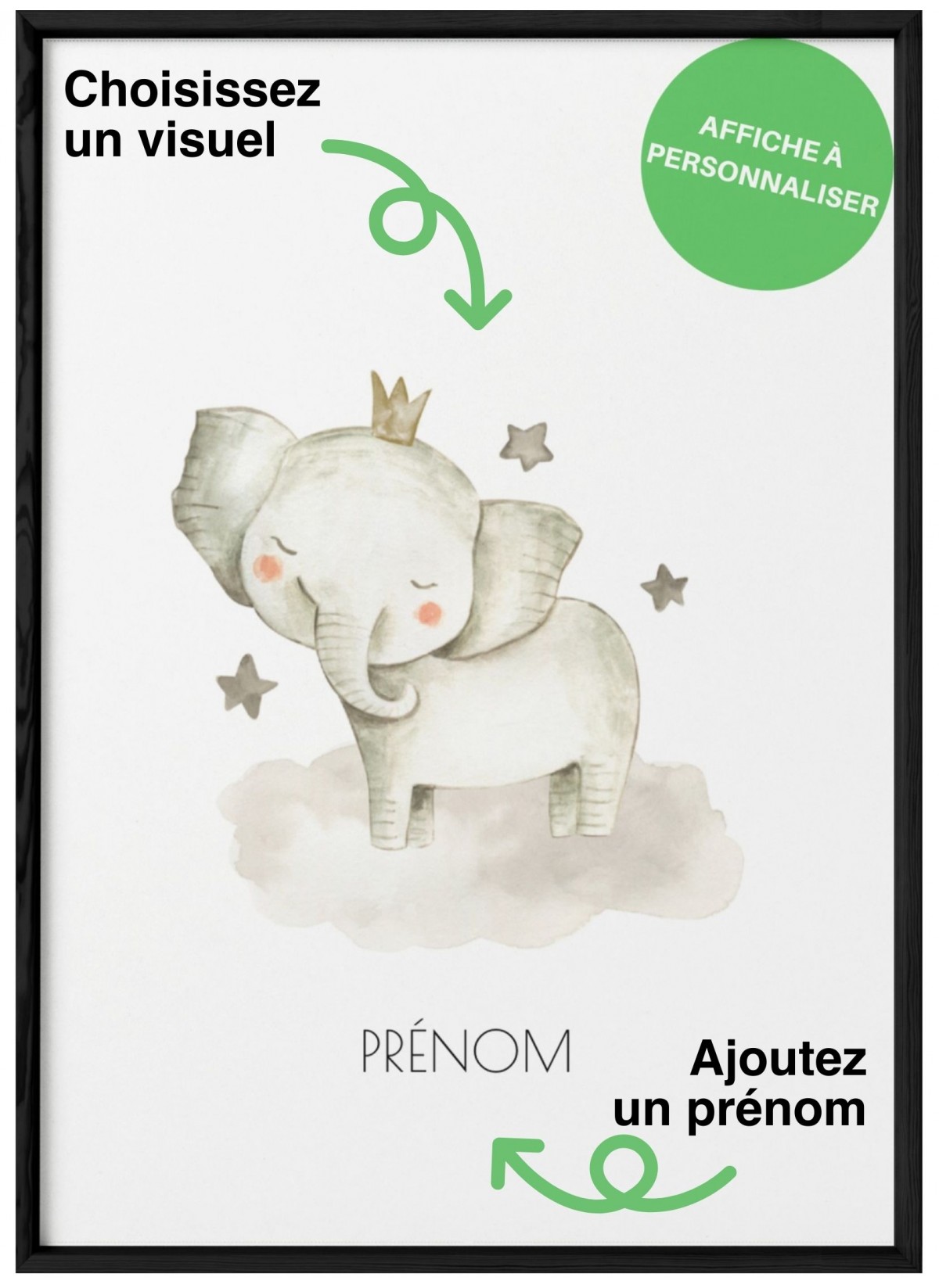 Affiche chambre d'enfant "prénom" personnalisable | L’Afficherie