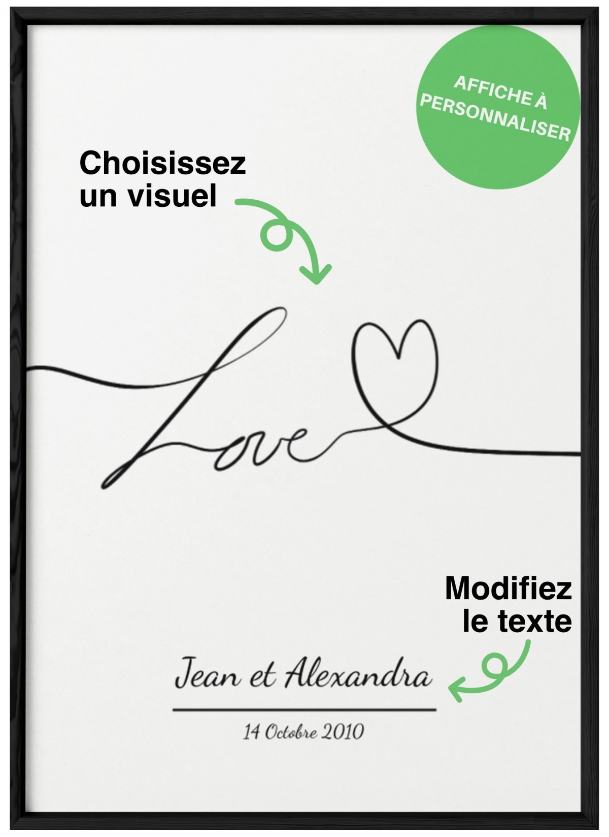 Affiche personnalisée couple | L’Afficherie