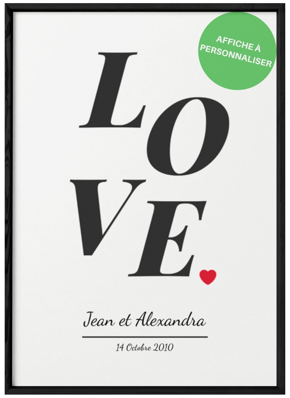 Affiche personnalisée couple | L’Afficherie