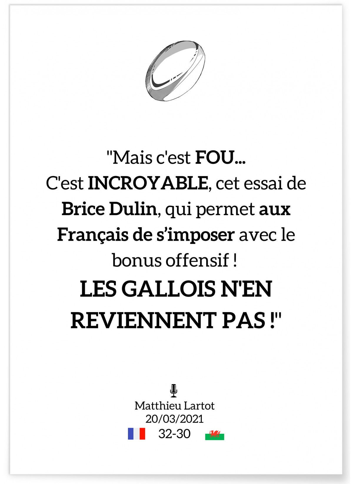 Affiche "Les Gallois n'en reviennent pas !"