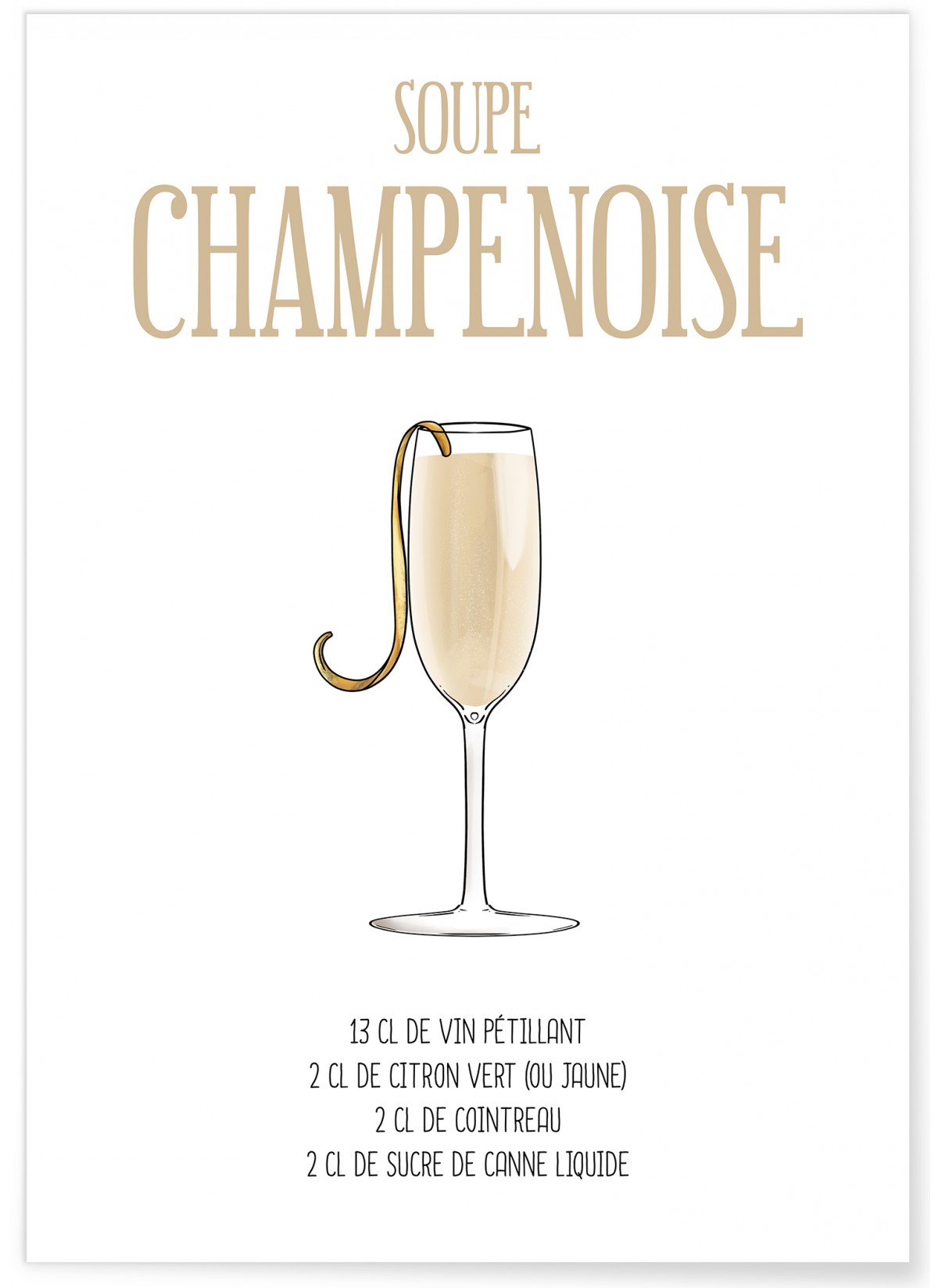 Affiche Cocktail Soupe Champenoise