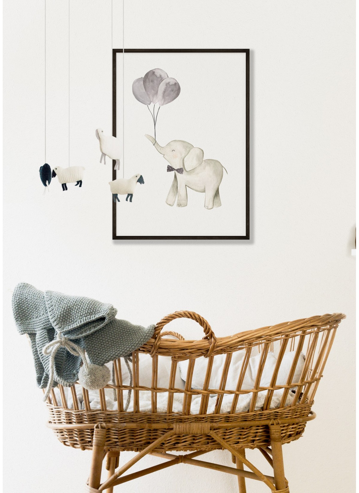 Affiche Enfant Éléphant Ballon