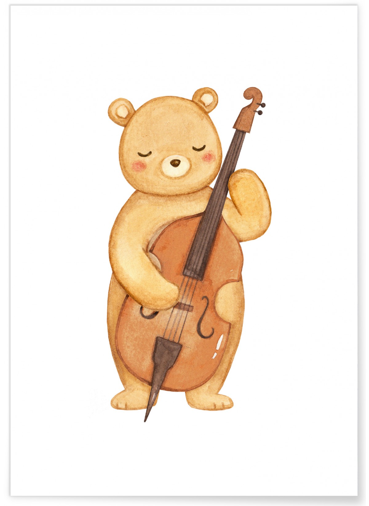 Affiche Enfant Ours Violoncelle