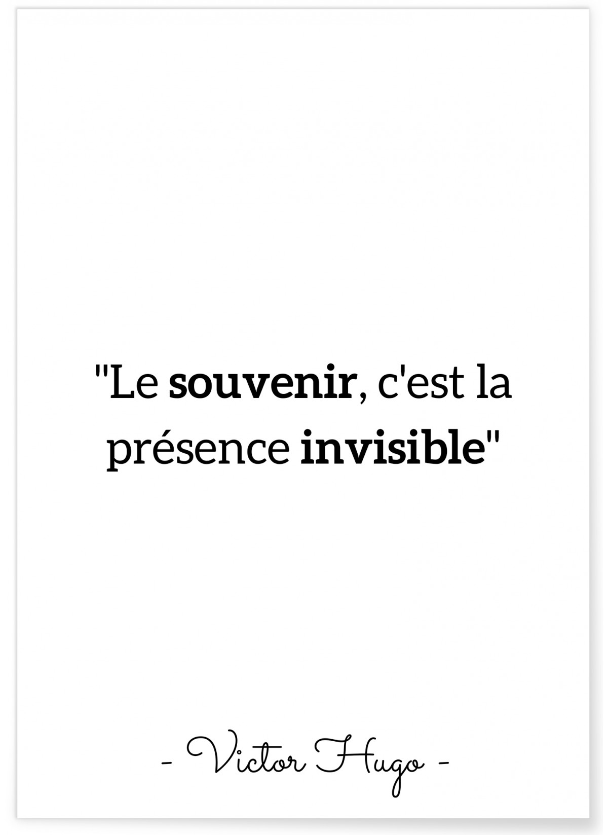 Affiche Victor Hugo "Le souvenir..."