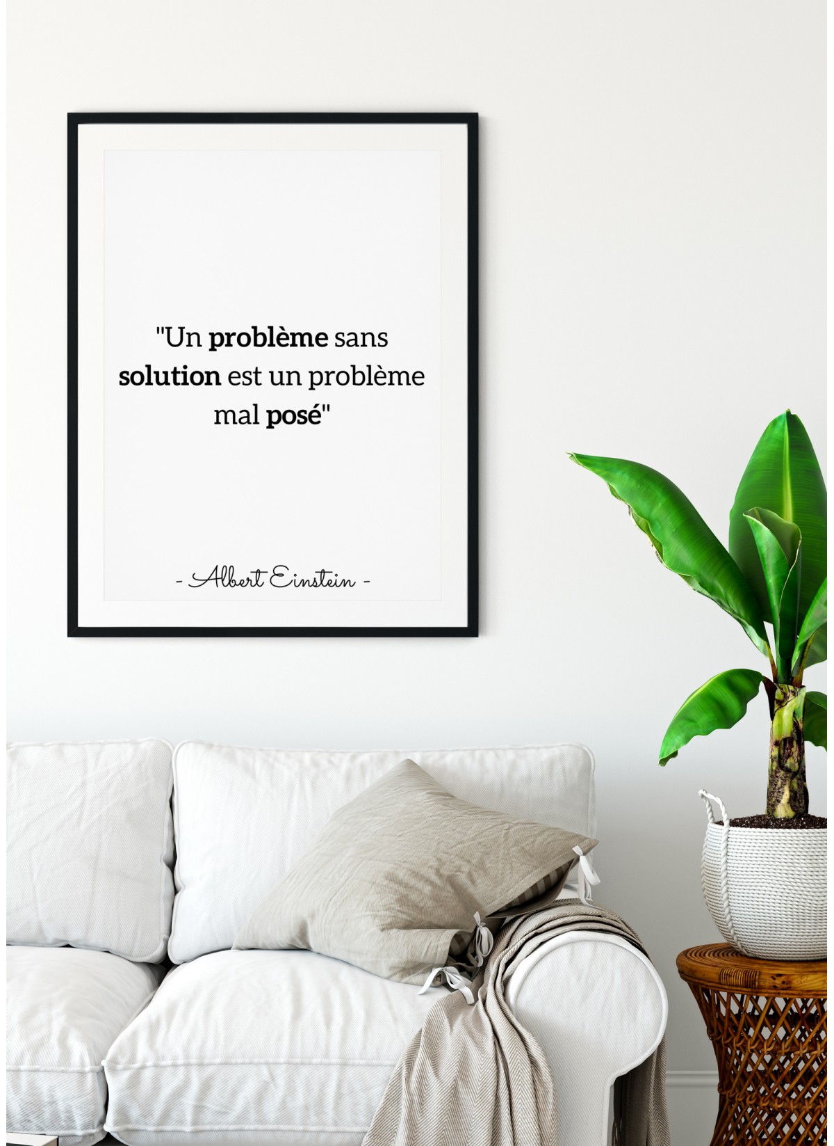 Affiche Citation Einstein : "Un problème sans solution…"
