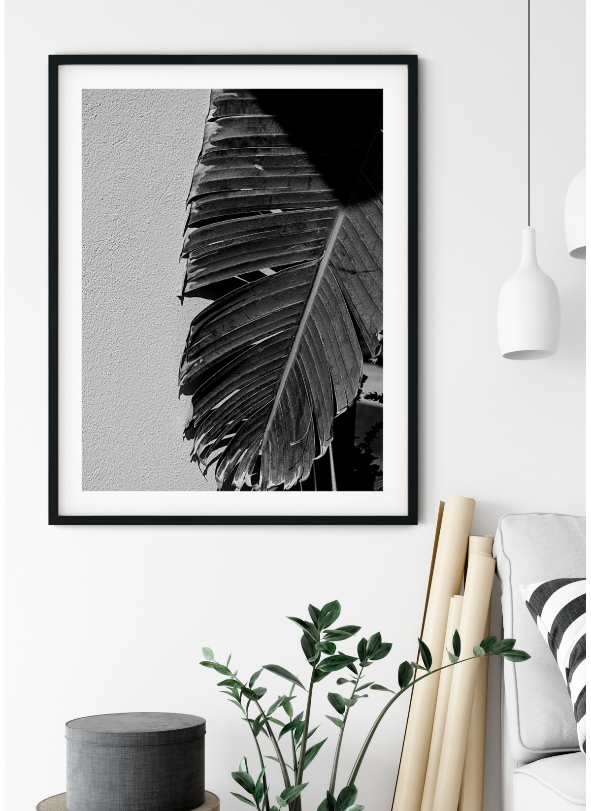 Affiche Palmier noir et blanc 2