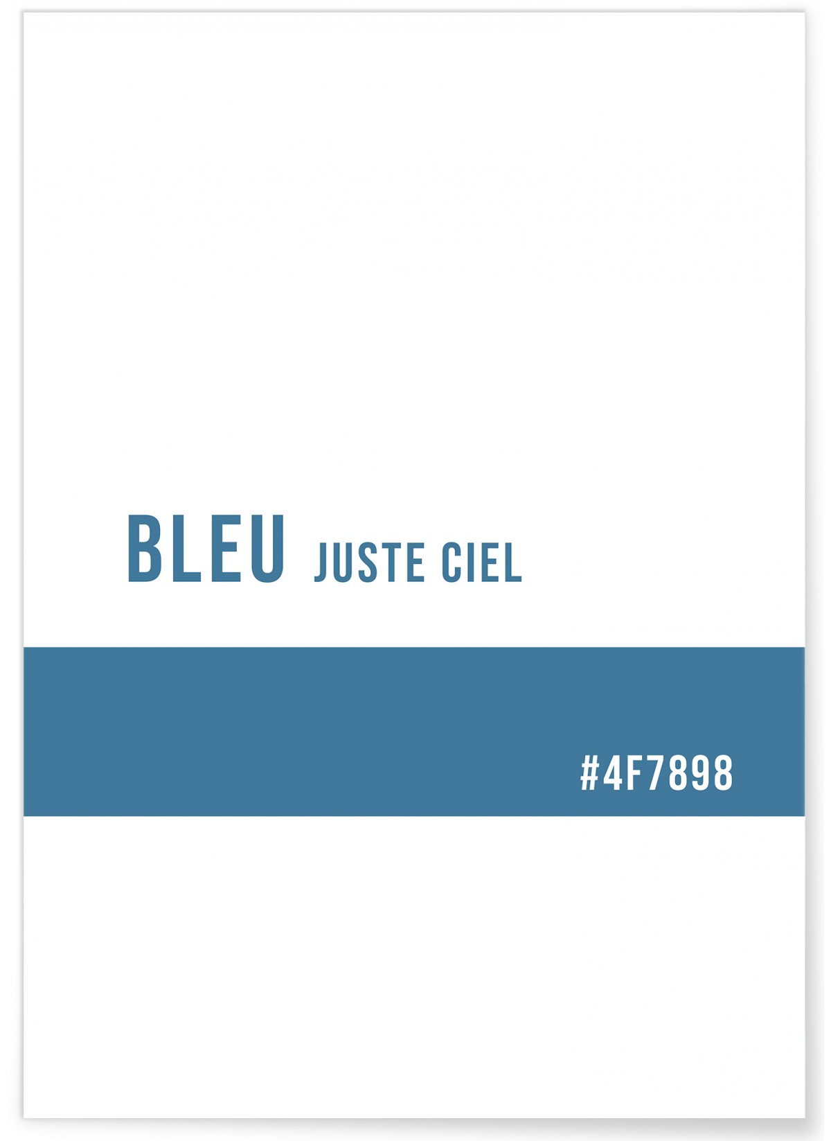 Affiche Couleur Bleue