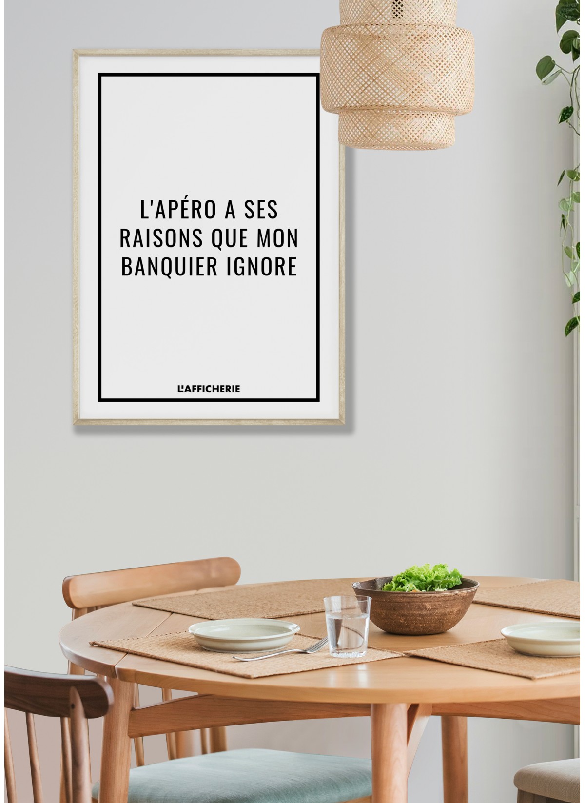 Trouver affiche humouristique en noir et blanc pour cuisine| L’Afficherie