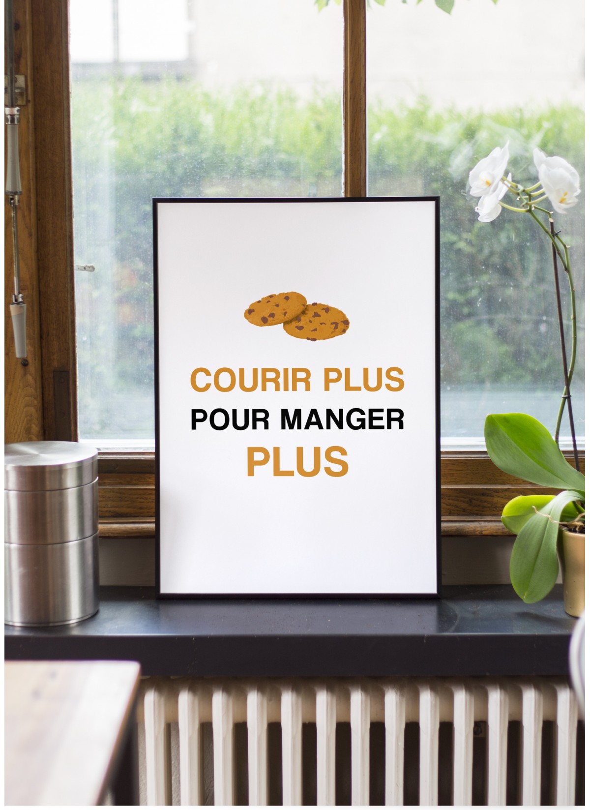 Affiche "Courir plus pour manger plus"