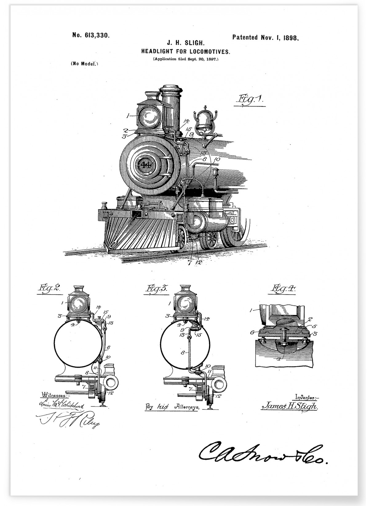 Affiche Brevet Locomotive