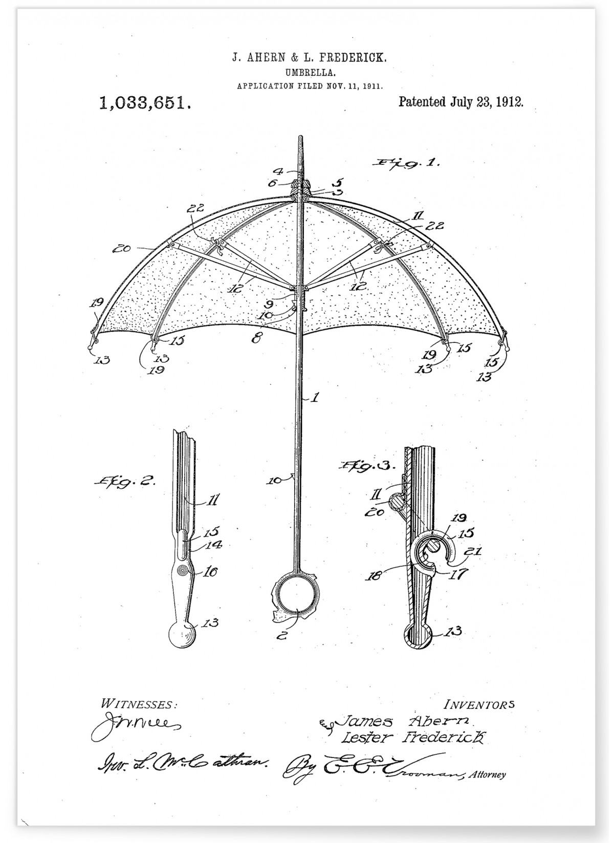 Affiche Brevet Parapluie