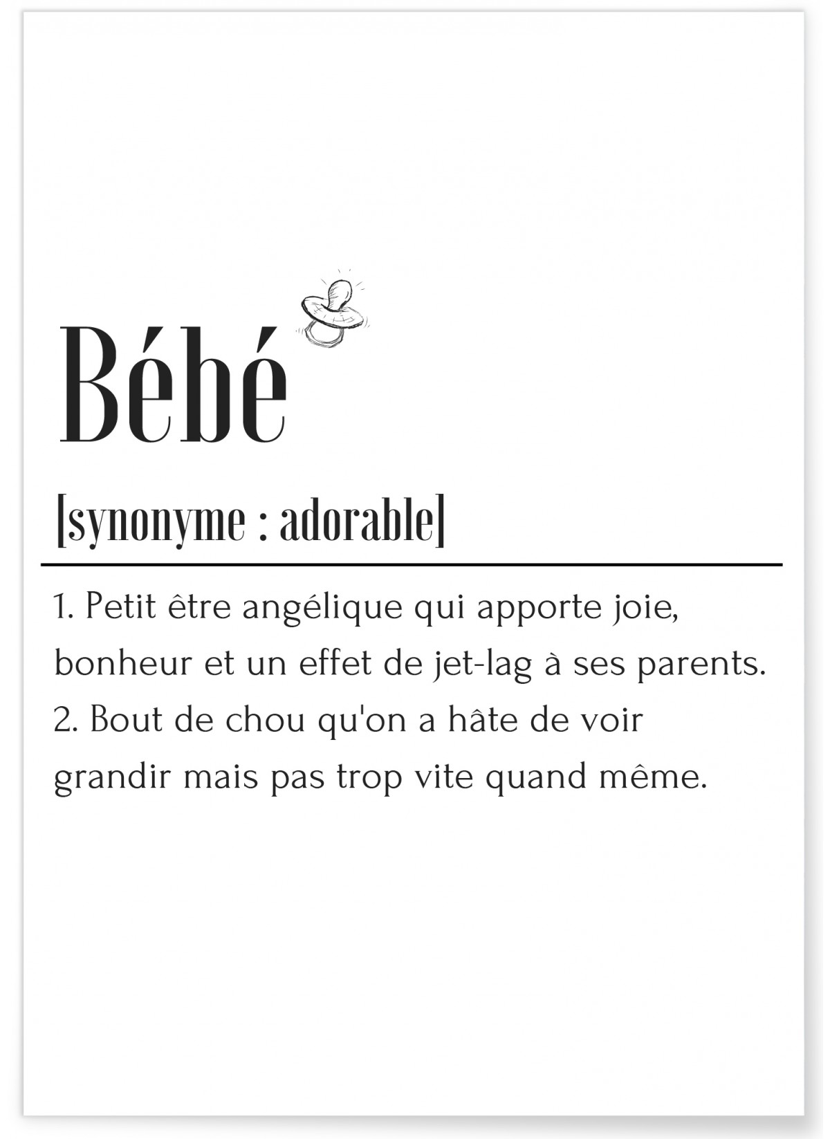 Affiche Définition Bébé 2