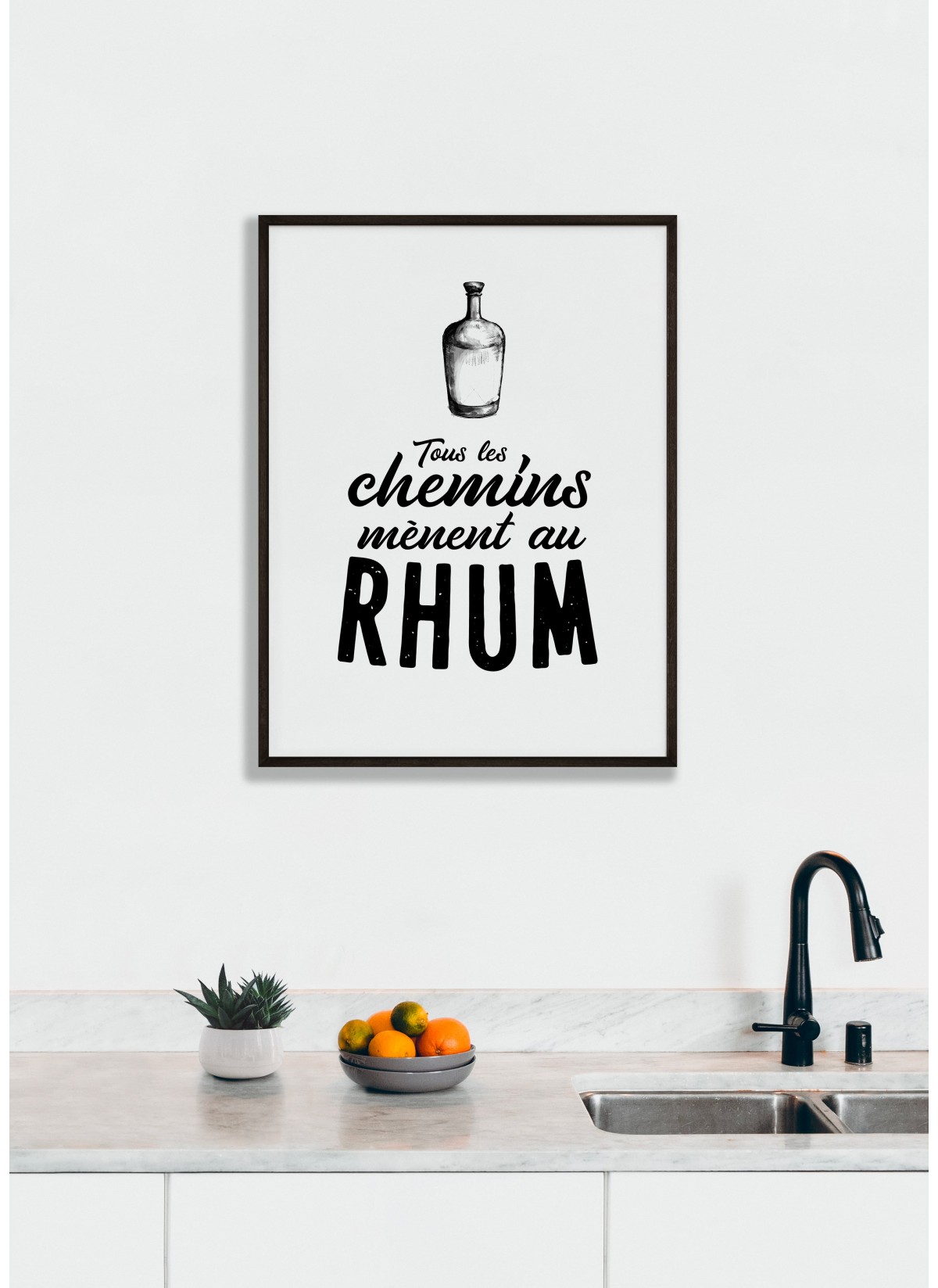 Affiche "Tous les chemins mènent au rhum"