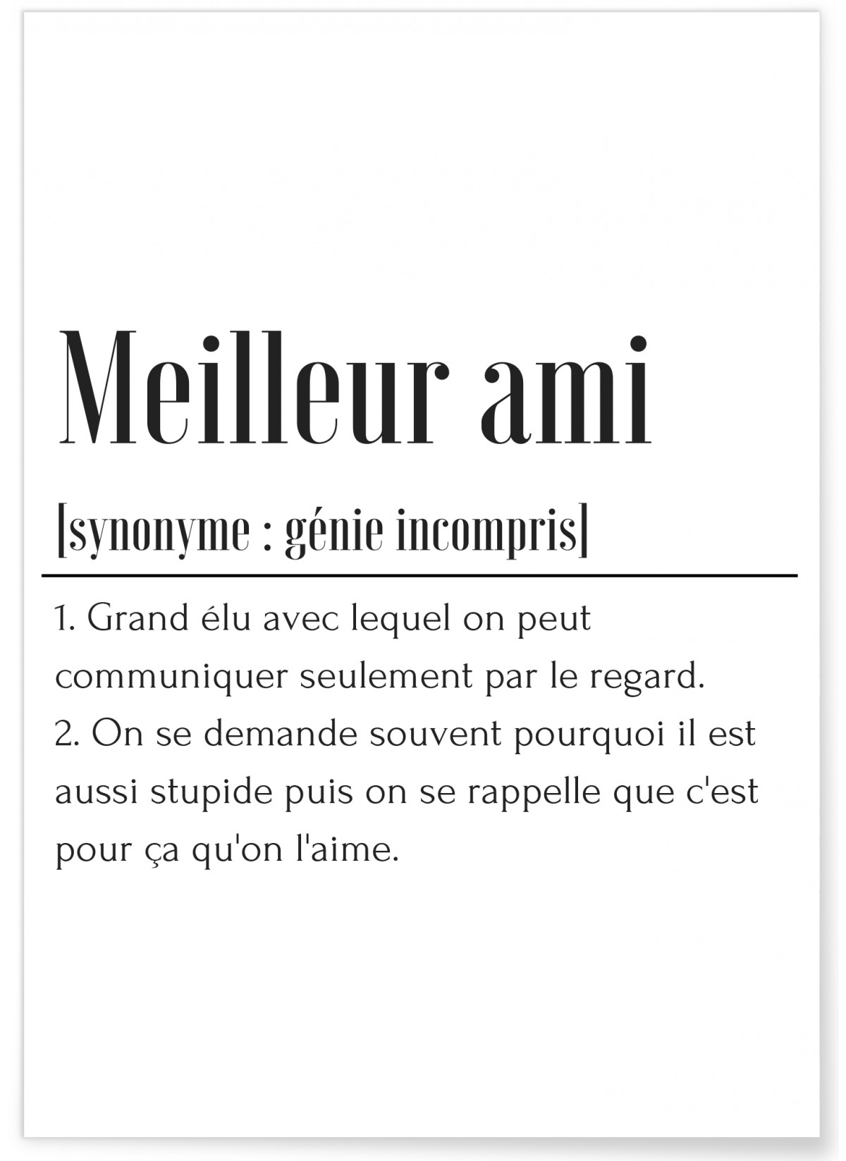Affiche Définition Meilleur Ami