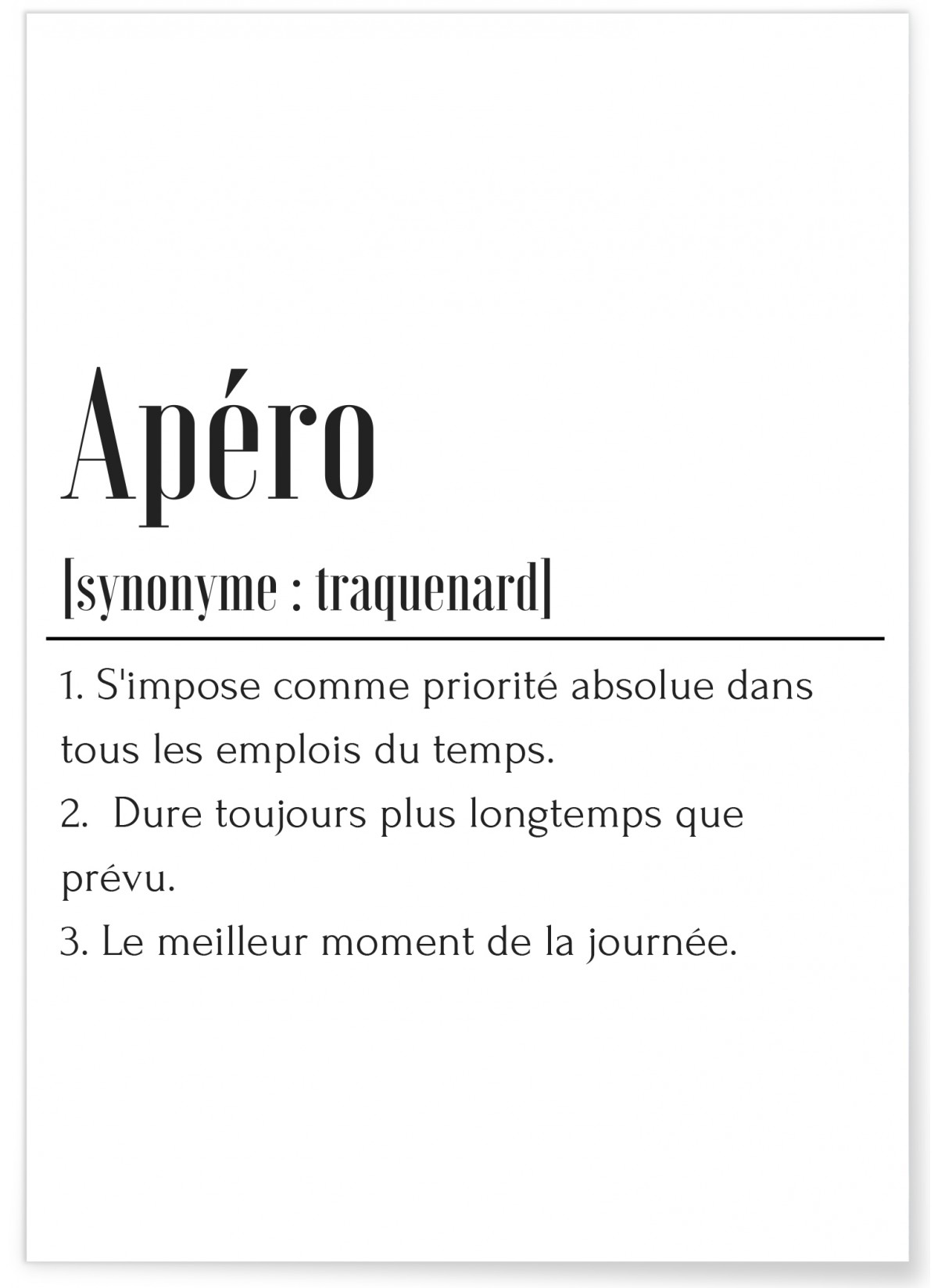 Affiche Définition Apéro