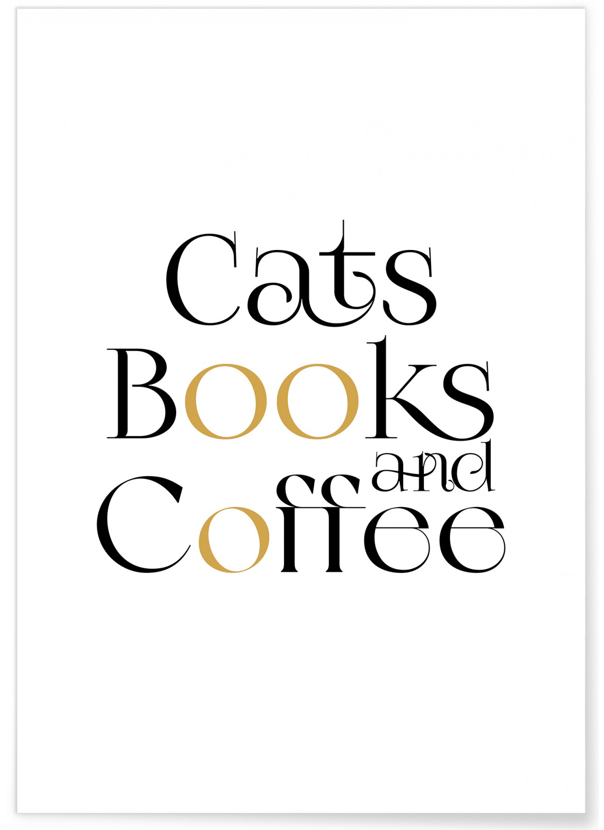 Affiche Cats Book and Coffee
