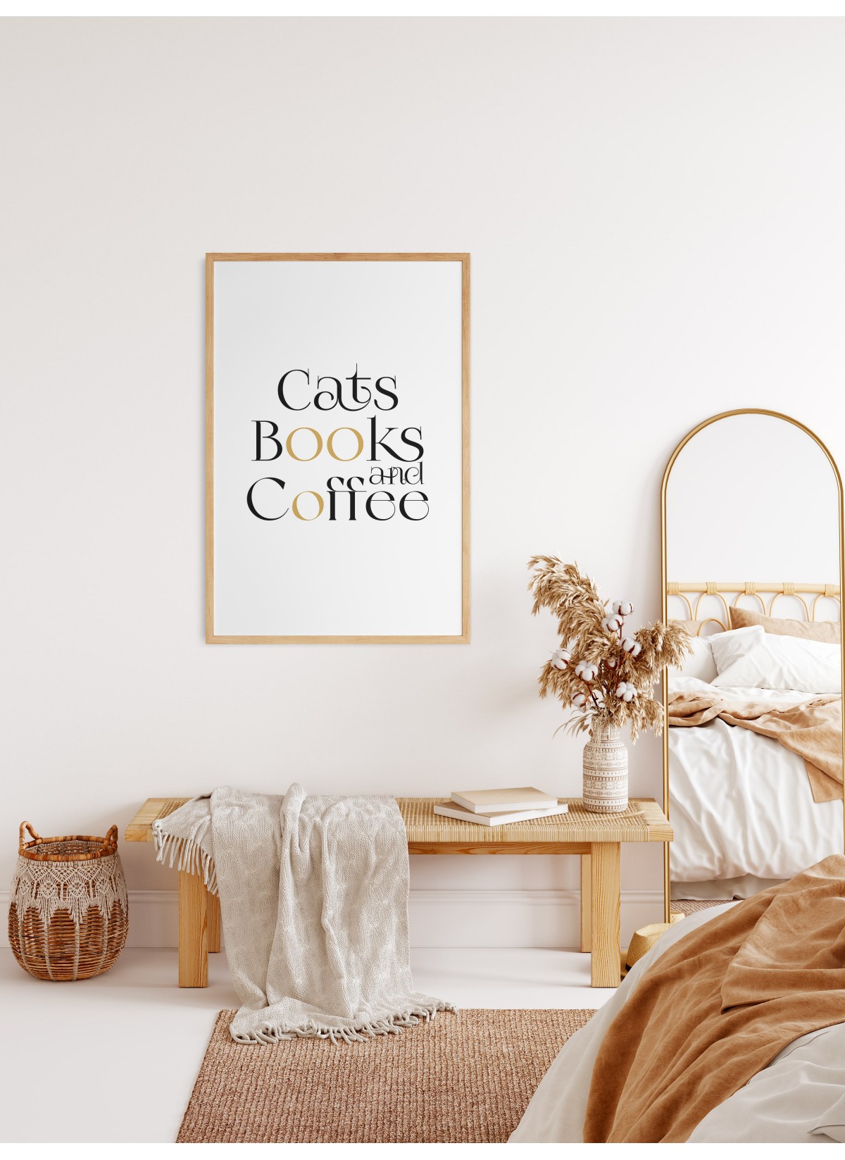 Affiche Cats Book and Coffee