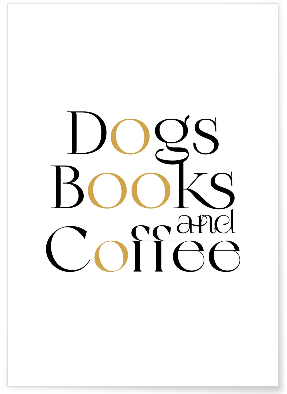 Affiche Dogs Book and Coffee