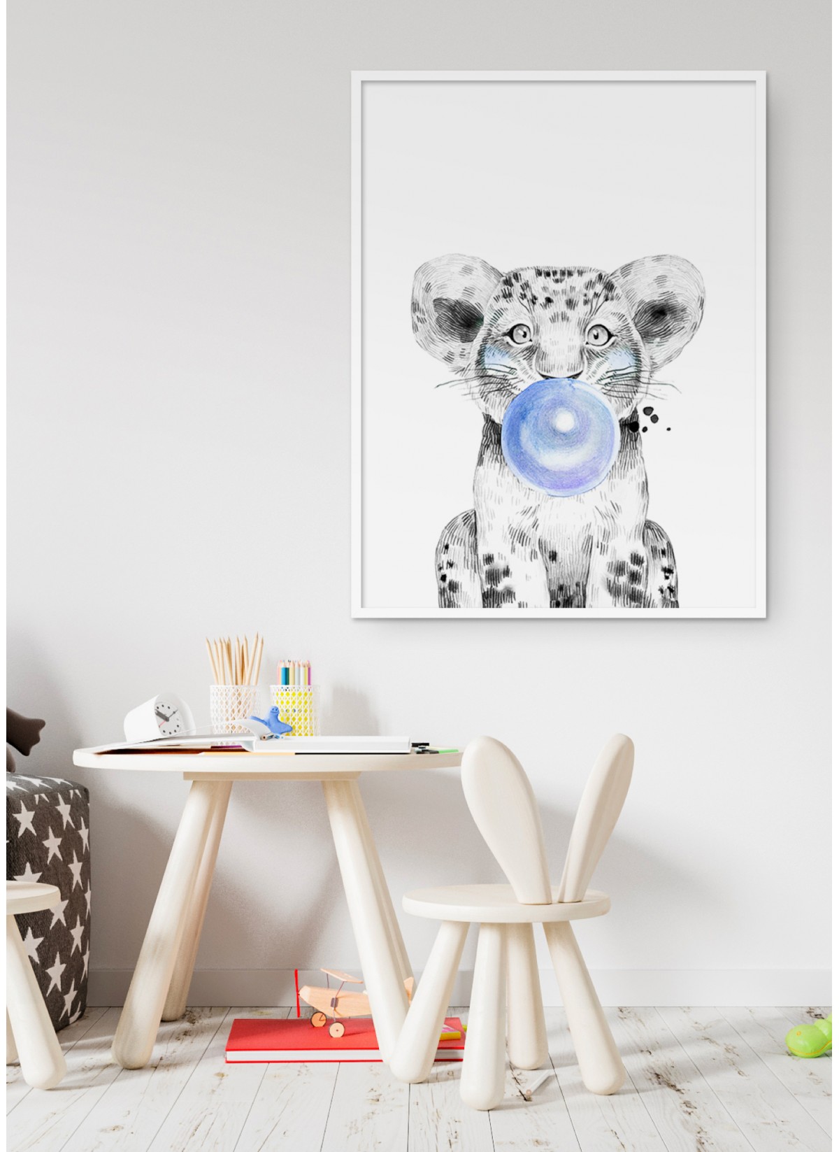 Poster Bulle de Lionceau Bleue