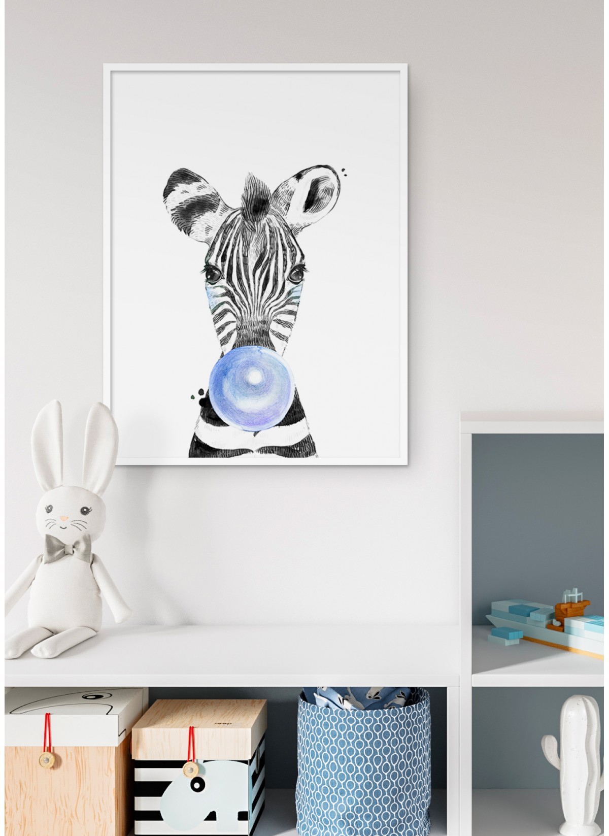 Poster Bulle de Zèbre bleue