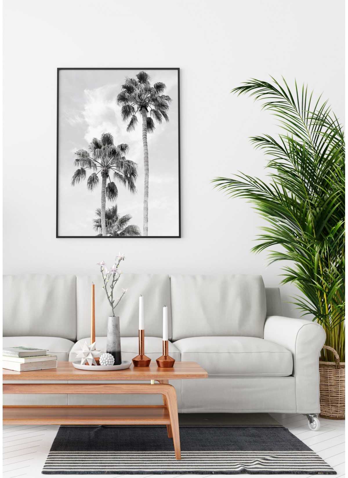 Affiche Palmier noir et blanc 3