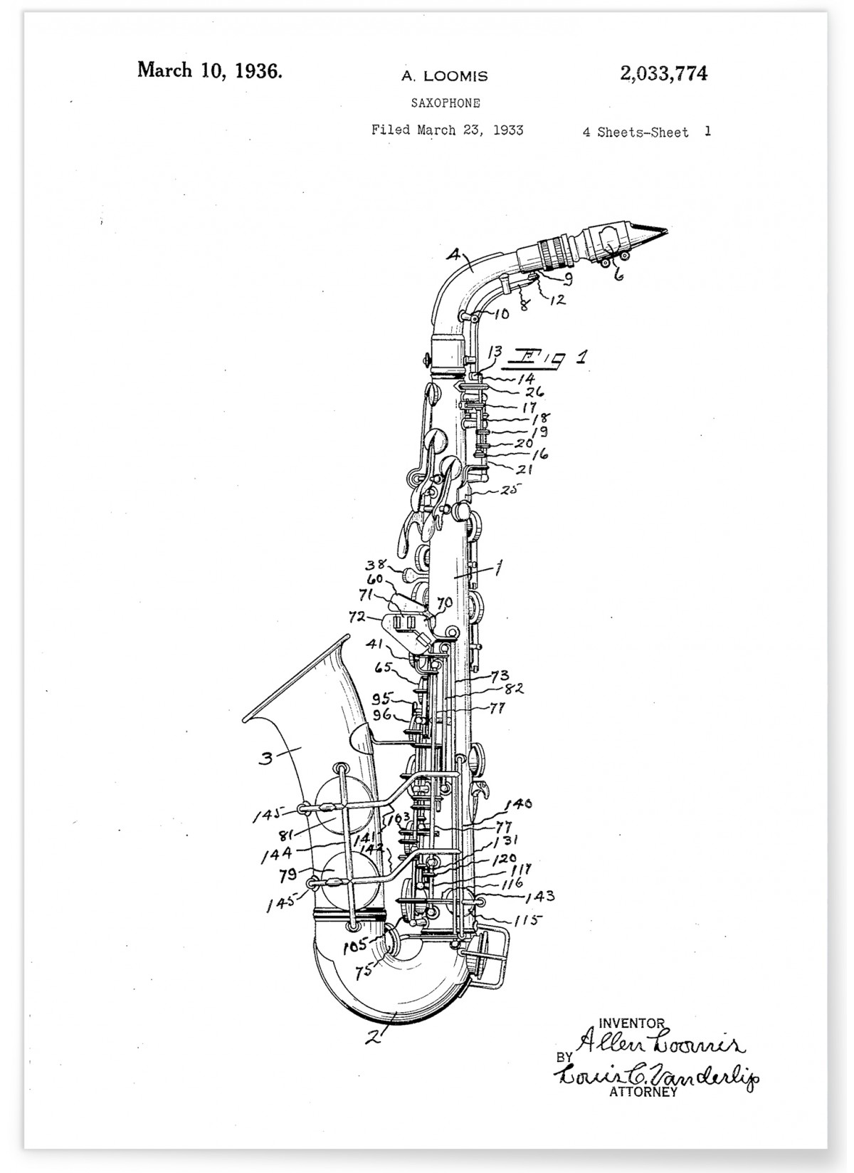 Affiche Brevet Saxophone