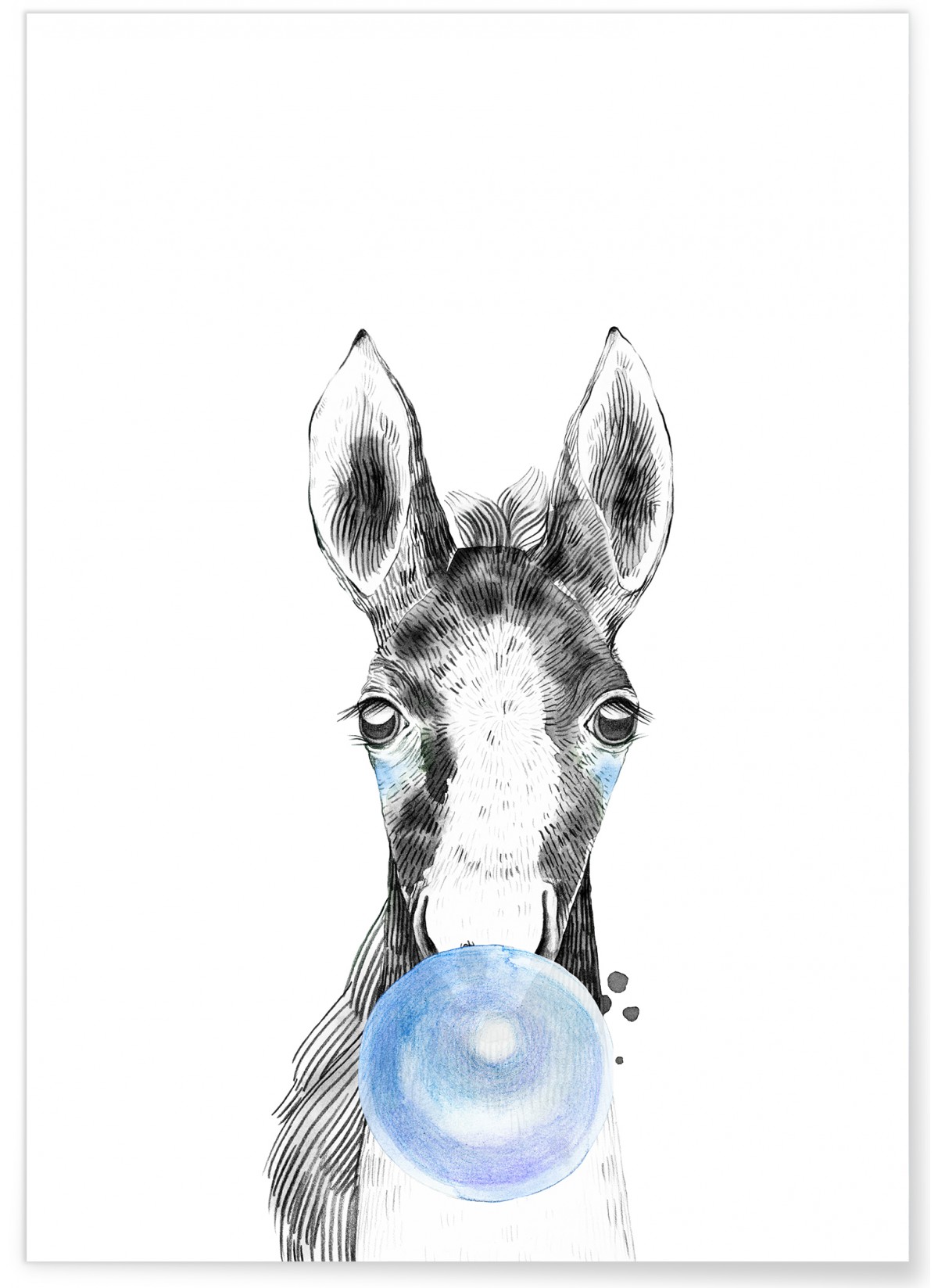 Poster Bulle de Cheval Bleue