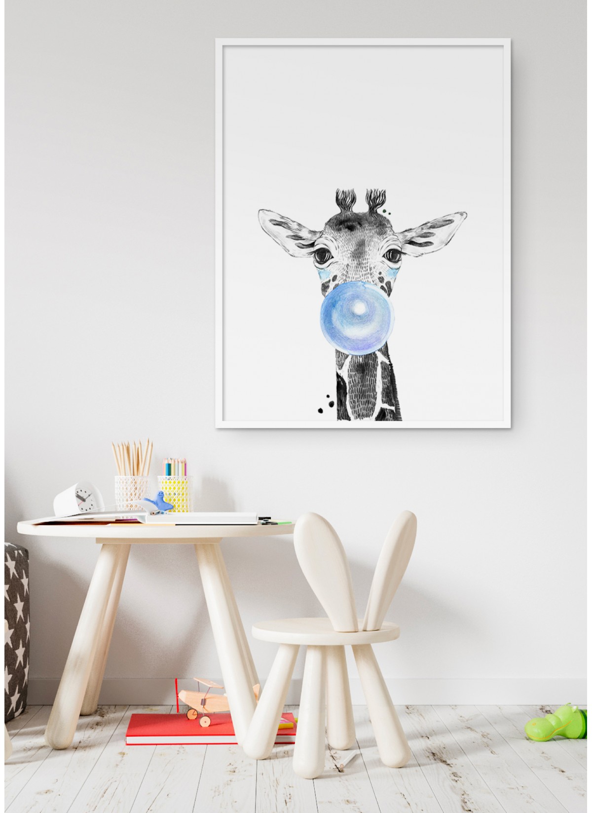 Poster Bulle de Girafe Bleue