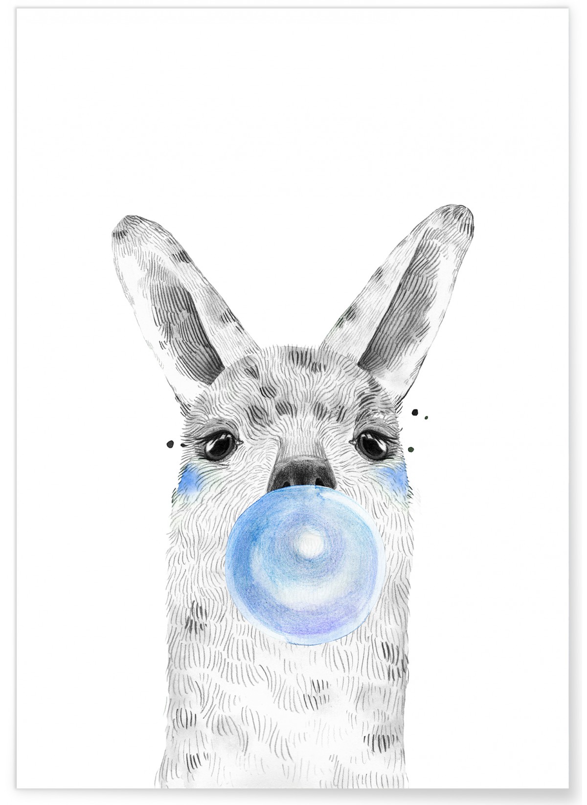 Poster Bulle d'Alpaga Bleue