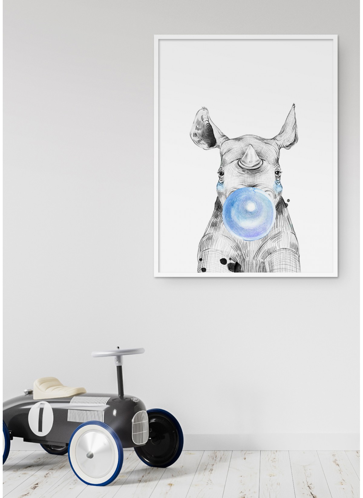 Poster Bulle de Rhinocéros Bleue