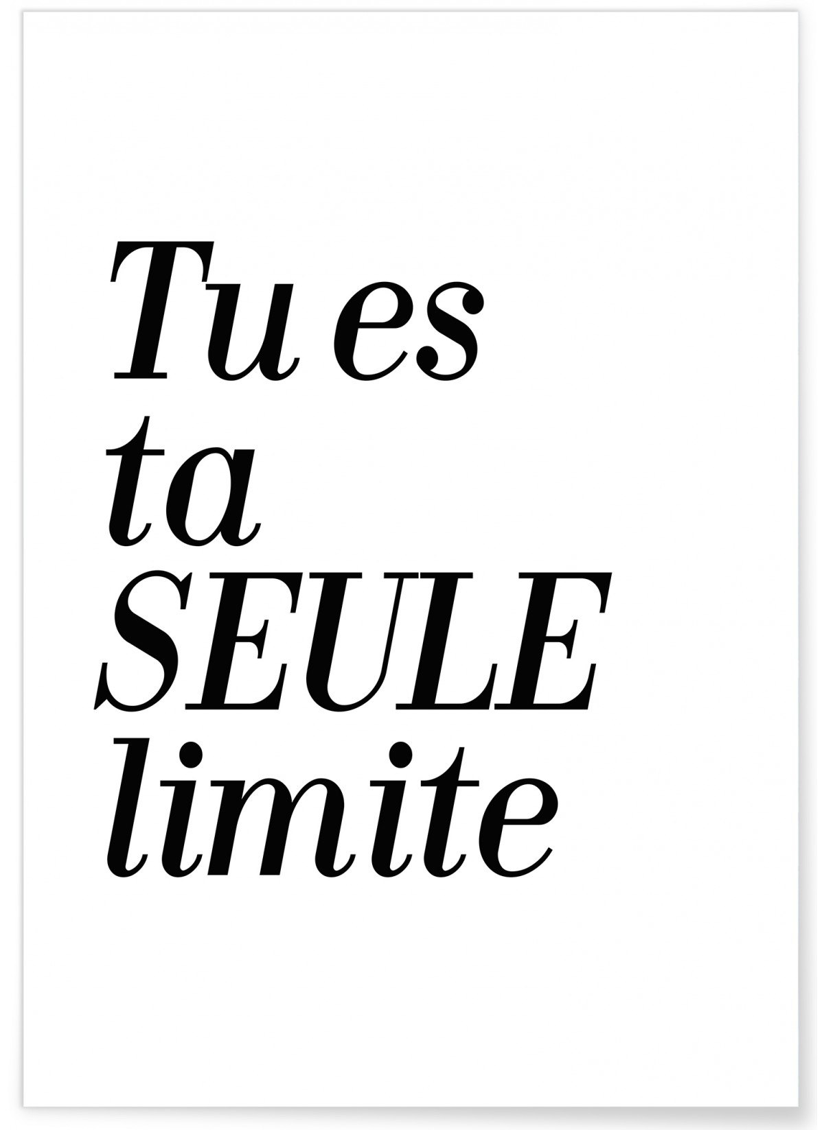 Affiche Tu es ta seule limite