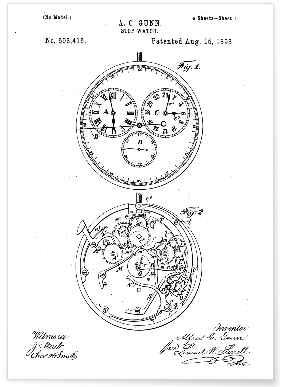Affiche Brevet Chronomètre