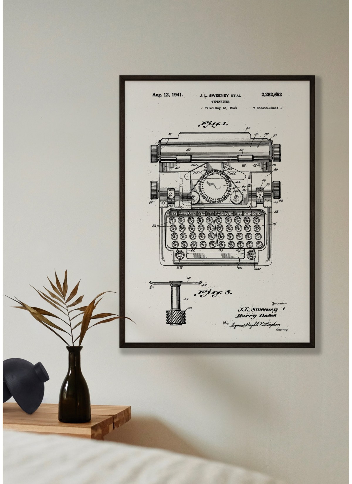 Affiche Brevet Machine à écrire