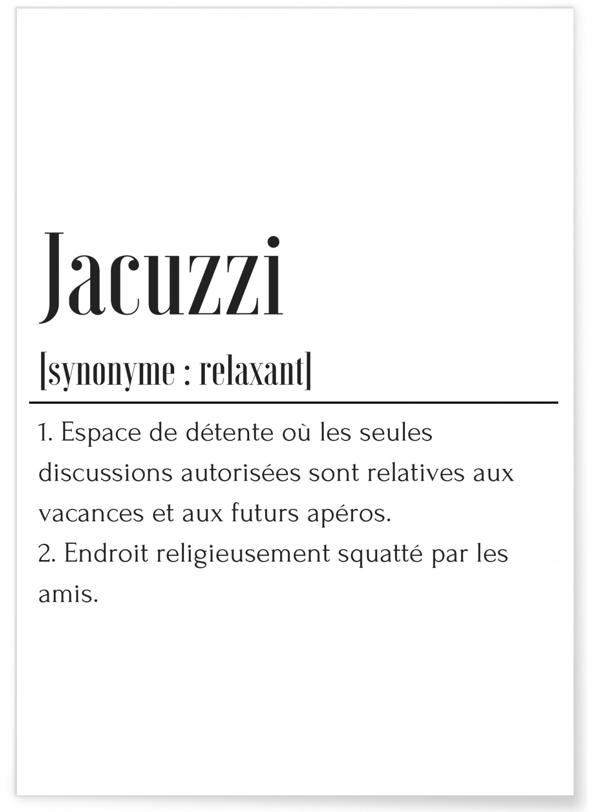 Affiche Définition Jacuzzi