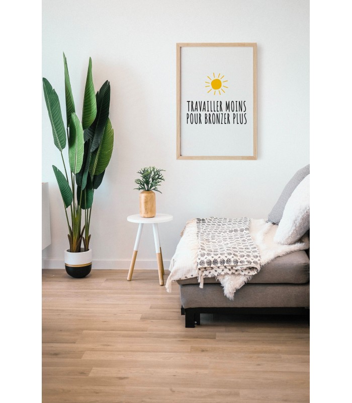 Affiche "Travailler moins pour bronzer plus"
