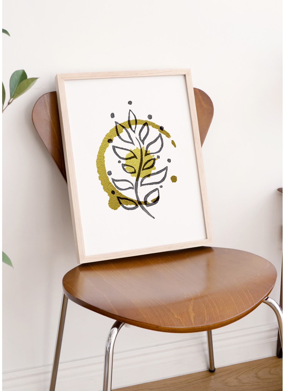 Affiche Abstract Feuille d'or 1