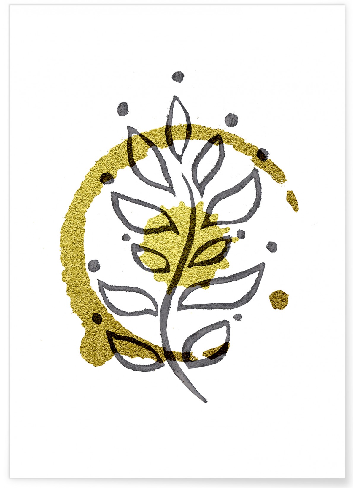 Affiche Abstract Feuille d'or 1