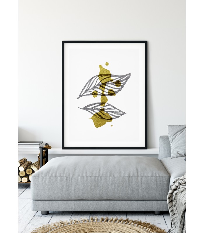 Affiche Abstract Feuille d'or 2
