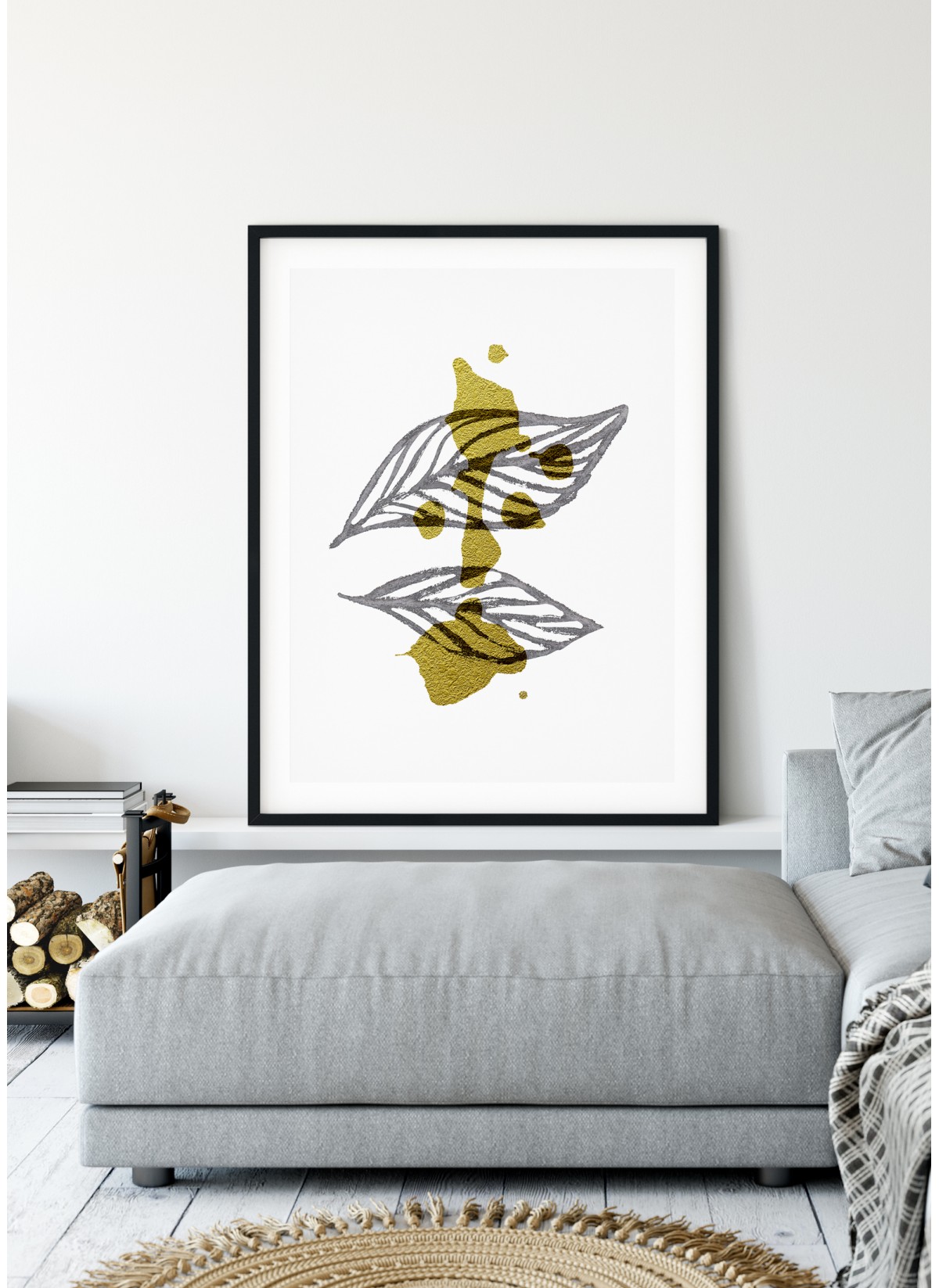 Affiche Abstract Feuille d'or 2