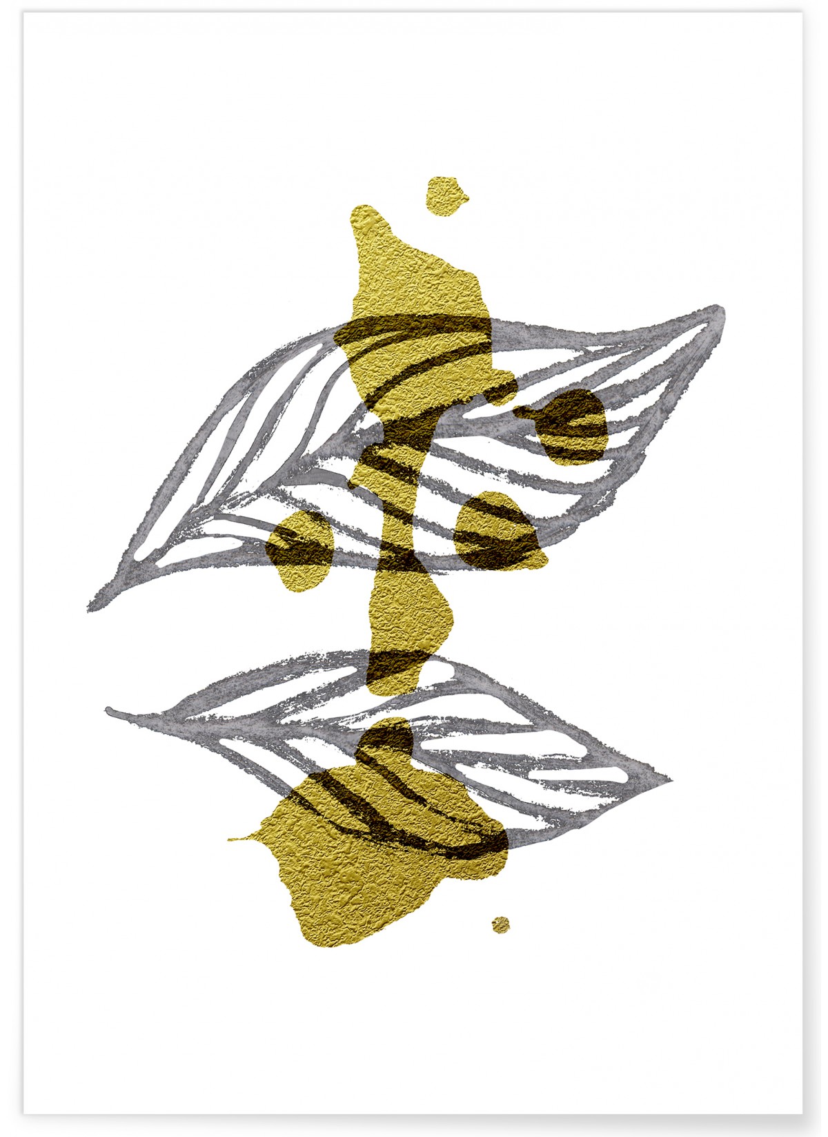 Affiche Abstract Feuille d'or 2