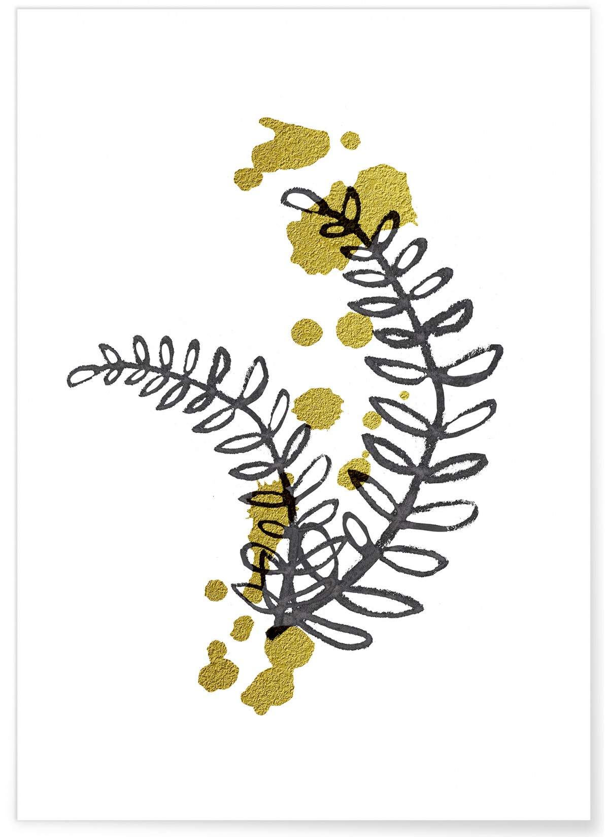 Affiche Abstract Feuille d'or 3