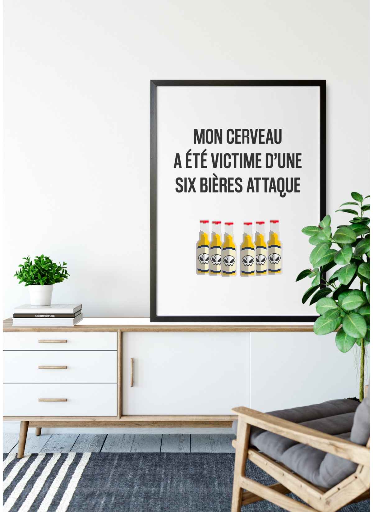 Affiche Six bières attaque